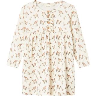 Lil Atelier Turtledove Fugle Kjole - Str. 4y 104cm