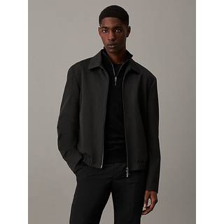 Washable Flannel Blouson Jacket - Black - XL