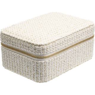 DARK Tweed Jewellery Box Off White With Gold