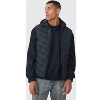 Mens Quilted Zip Through Hooded Gilet In Black