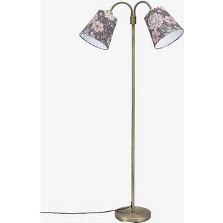 PR Home gulvlampe Amy messing Sofia Dahlia brun 150cm 2flg.