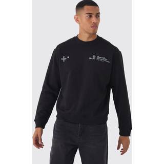 Mens Black Regular Fit Paisley Bandana Box Graphic Sweatshirt
