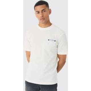Mens Ecru Woven Tab Lounge Top