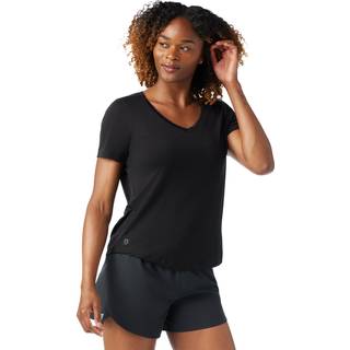 Smartwool Women's Active Ultralite V-Neck Short Sleeve Merino undertøj Damer størrelse S farve sort