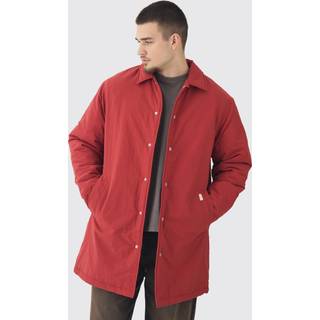 Mens Tall Man Tab Crinkle Longline Mac In Rust