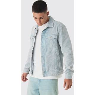 Mens Slate Regular Acid Wash Cord Jacket