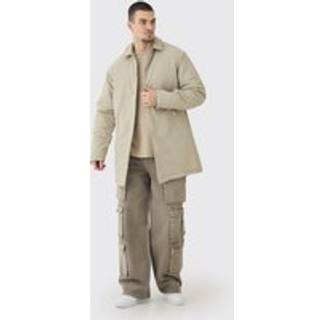 Mens Tall Man Tab Crinkle Longline Mac In Sand