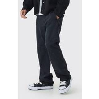 Mens Washed Black Slim Flared Panelled Jeans