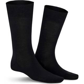 KUNERT Men Herren Socken schwarz Schur-Wolle unifarben
