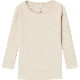 NAME IT Kab langærmet top - Peyote Melange
