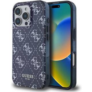 iPhone 16 Pro Max Guess IML Denim Effect Cover - MagSafe-kompatibel - mørkeblå