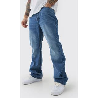 Mens Relaxed Rigid Flare Jean In Mid Blue