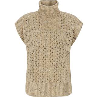 Soft Rebels Sila Highneck Vest Knit SR524-212 Taos Taupe