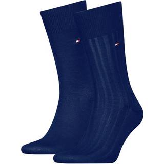 Tommy Hilfiger 2-pak Fil D Ecosse Rib Socks - Navy-2 - Str 43/46
