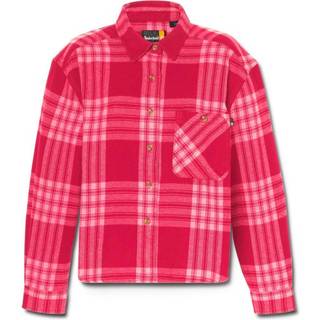 Timberland Women's Midweight Flannel Pocket Shirt Skjorte Damer størrelse S farve pink