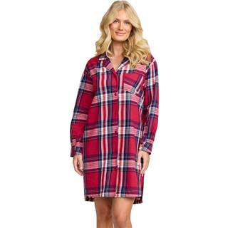 Damella Flannel Nightshirt - Red Pattern-2 - Medium