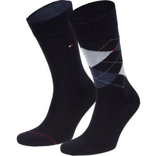 Tommy Hilfiger 2-pak Men Sock Check - Navy-2 - Str 47/48