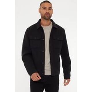 Threadbare Threadbare Black Brushed Button Up Shacket