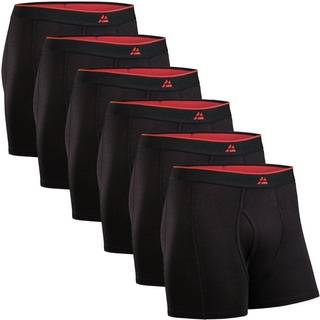 BAMBOO TRUNKS WITH FLY - Black / M / 6-Pack