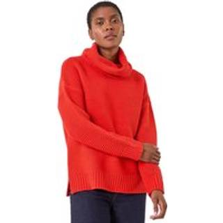 Roman Roman Red Textured Cowl Neck Jumper