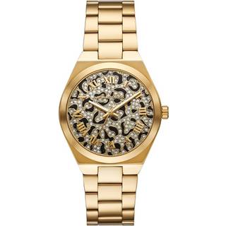 Michael Kors Lennox Gold-Tone Stainless Steel Black-Gold Dial Women's Watch MK7500