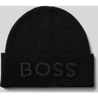 Hue i uldblanding med broderet logo