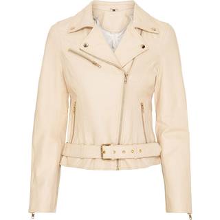 Notyz Biker Jacket 11030 Skindjakke - Ivory with light gold