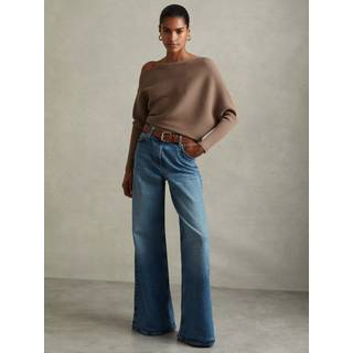 Reiss Reiss Mink Lorna Asymmetric Drape Knitted Top