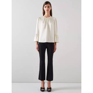LK Bennett Agnes Birch Satin Top With Frill Cuff46