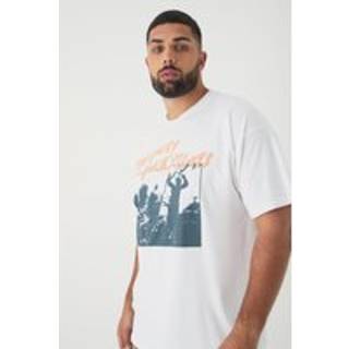Mens White Plus Oversized Twenty One Pilots Band License Print T-Shirt