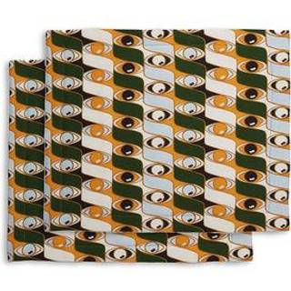 La DoubleJ Table Linens - 'Third Eye' tablemat, set of two in multicolor 100% LINEN