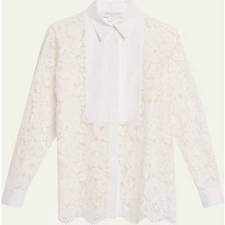 MK Floral Lace Oversized Shirt - White - Michael Kors
