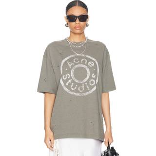Acne Studios T-Shirt Logo Relaxed Distressed S - Ljusgrön - S