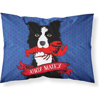 """" Caroline's Treasures Ahoy Matey Nautical Border Collie Fabric Standard Pillowcase VHA3011Pillowcase Multicolor """"