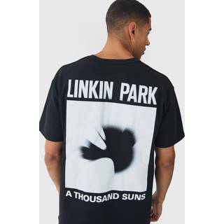 Mens Black Oversized Linkin Park Band License Print T-Shirt