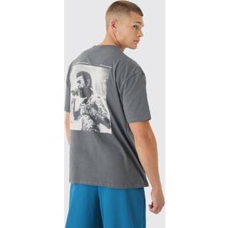Mens Charcoal Oversized Post Malone License Print T-Shirt