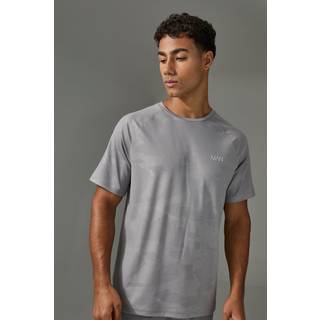 Mens Charcoal Man Active Regular Camo Raglan Performance T-shirt