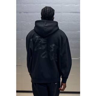 Mens Black Oversized Boxy Clear Printed The Last One Graphic Hoodie