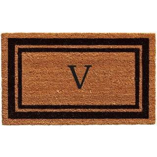 Calloway Mills 152961830W Black Border 18 """" X 30 """" Monogram Doormat (Letter W)