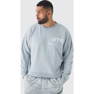Mens Grey Plus Official Varsity Knitted Sweatshirt