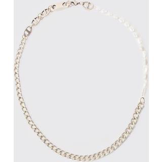 Mens Silver Mixed Pendant Necklace