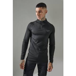 Mens Black Tall Man Active Training Dept Muscle Fit 1/4 Zip