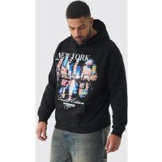 Mens Black Plus New York Graphic Hoodie