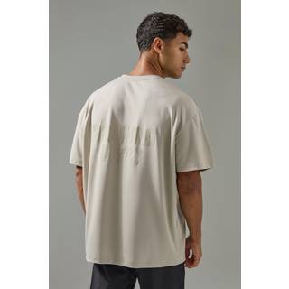 Mens Taupe Man Active Training Dept Oversized Performance T-shirt