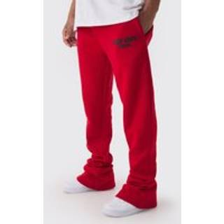Mens Red Slim Fit Ltd Edition Super Stacked Jogger