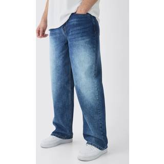 Mens Dark Wash Tall Relaxed Fit Jeans