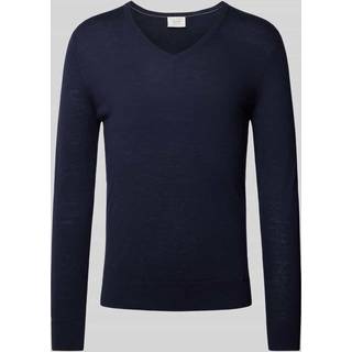 OLYMP Herren V-Pullover blau unifarben