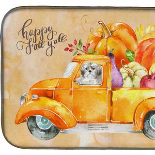 """" Caroline's Treasures CK2635DDM Fall Harvest Shih Tzu Puppy Cut Dish-Drying-Mats 14x21 Multicolor """"