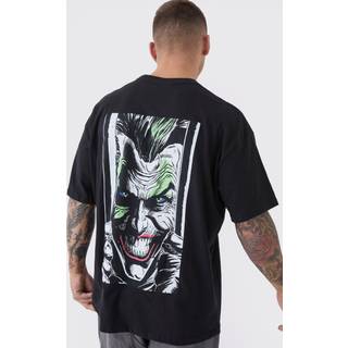 Mens Black Oversized Batman Joker License Print T-Shirt