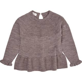 Copenhagen Colors Merinould Strikket Bluse Natural Melange 116 cm  Beige  116 cm  Unisex